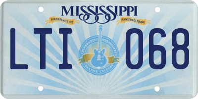 MS license plate LTI068