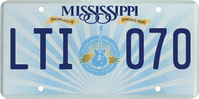 MS license plate LTI070