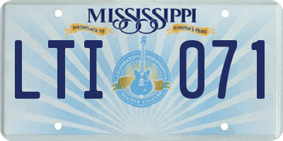 MS license plate LTI071