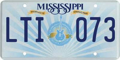 MS license plate LTI073