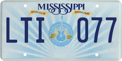 MS license plate LTI077