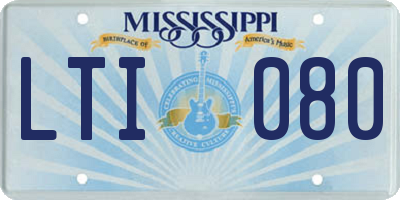 MS license plate LTI080