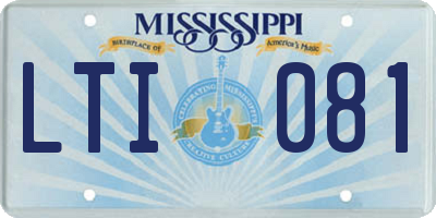 MS license plate LTI081