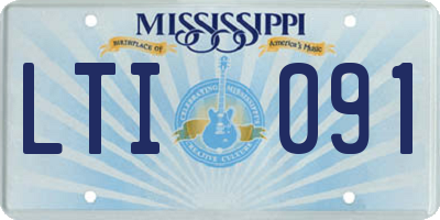 MS license plate LTI091