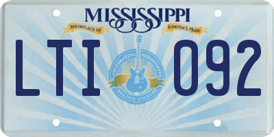 MS license plate LTI092