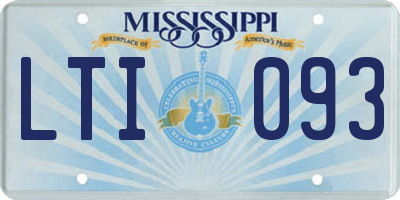MS license plate LTI093
