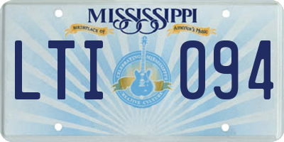 MS license plate LTI094