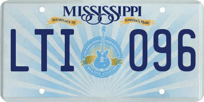 MS license plate LTI096