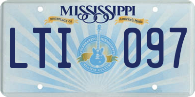 MS license plate LTI097