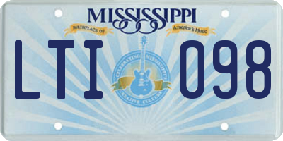 MS license plate LTI098