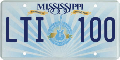 MS license plate LTI100