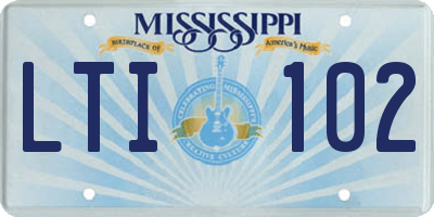 MS license plate LTI102
