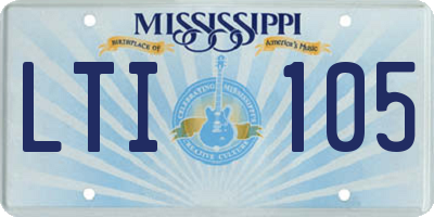 MS license plate LTI105