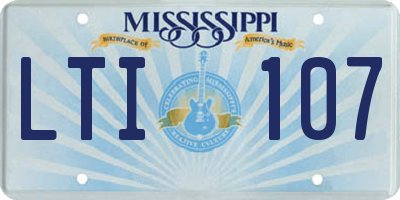 MS license plate LTI107