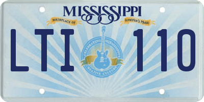 MS license plate LTI110