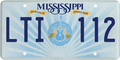 MS license plate LTI112