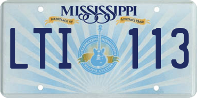 MS license plate LTI113