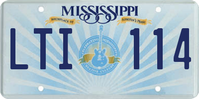 MS license plate LTI114