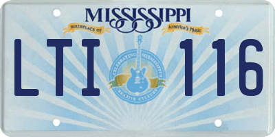 MS license plate LTI116