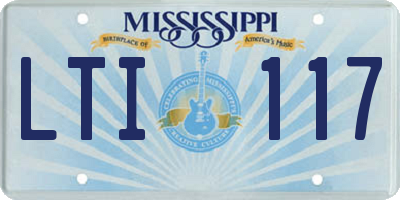 MS license plate LTI117
