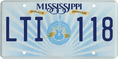 MS license plate LTI118