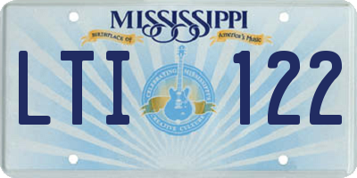MS license plate LTI122