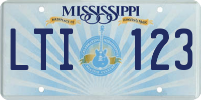 MS license plate LTI123