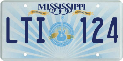 MS license plate LTI124