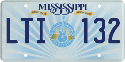 MS license plate LTI132