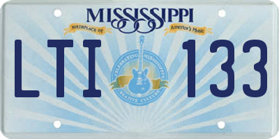 MS license plate LTI133