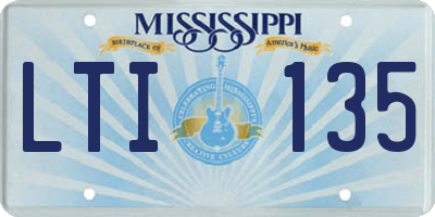 MS license plate LTI135