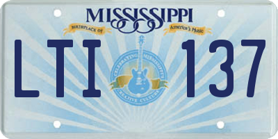 MS license plate LTI137