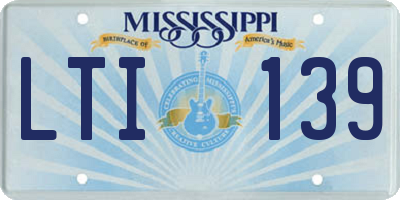 MS license plate LTI139