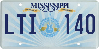 MS license plate LTI140