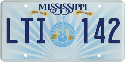 MS license plate LTI142
