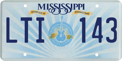 MS license plate LTI143