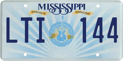 MS license plate LTI144