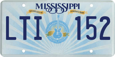 MS license plate LTI152
