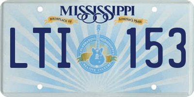 MS license plate LTI153