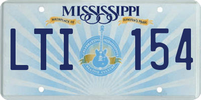 MS license plate LTI154