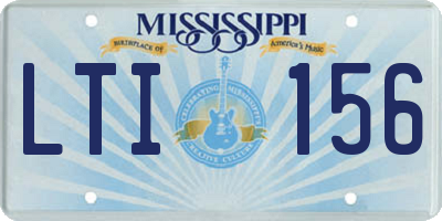 MS license plate LTI156