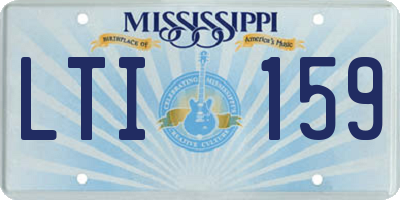 MS license plate LTI159