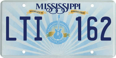 MS license plate LTI162