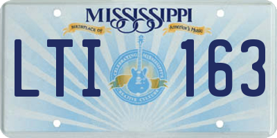 MS license plate LTI163
