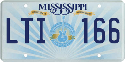 MS license plate LTI166
