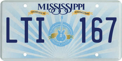 MS license plate LTI167