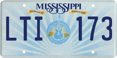 MS license plate LTI173