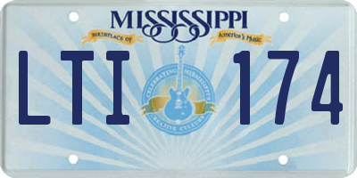 MS license plate LTI174
