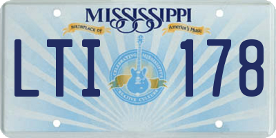 MS license plate LTI178
