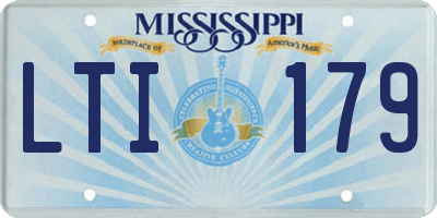 MS license plate LTI179